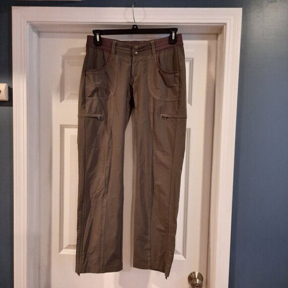 Kuhl Pants - Kuhl Pants Womens 8 Army Green Durango Hiking Nylon Stretch Cargo Pockets Travel